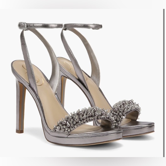 Sam Edelman Jade Rhinestone Ankle Strap Heels Sandals Size 10 - Picture 3 of 10